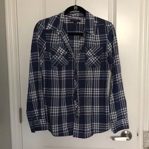 Banana Plaid Cotton button down